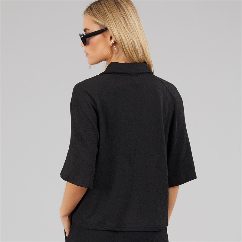 Brave Soul Womens Tara Short Sleeve Shirt Black
