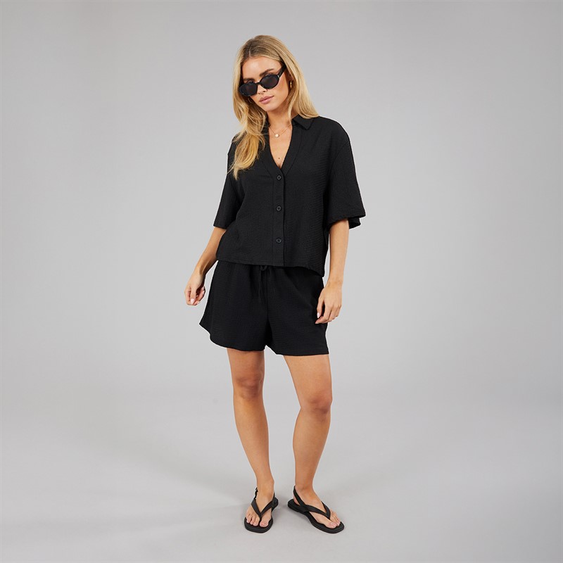 Brave Soul Womens Tara Short Sleeve Shirt Black