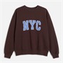 Brave Soul Womens Arlo Sweatshirt Chocolate/Blue