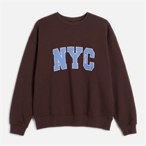 Brave Soul Womens Arlo Sweatshirt Chocolate/Blue
