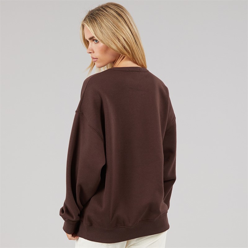 Brave Soul Womens Arlo Sweatshirt Chocolate/Blue