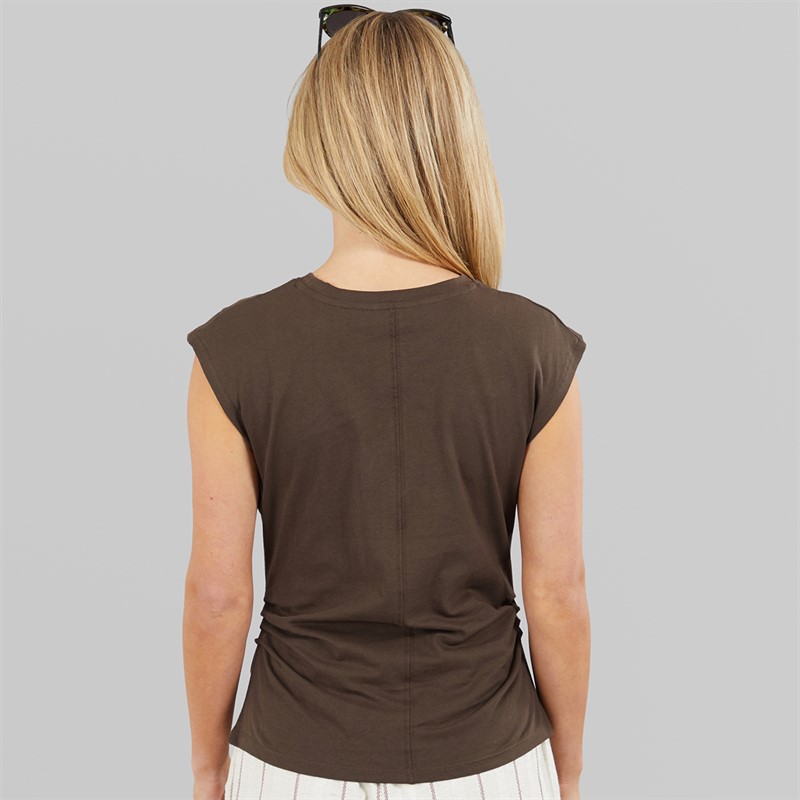 Brave Soul Womens Boho Fitted T-Shirt Truffle