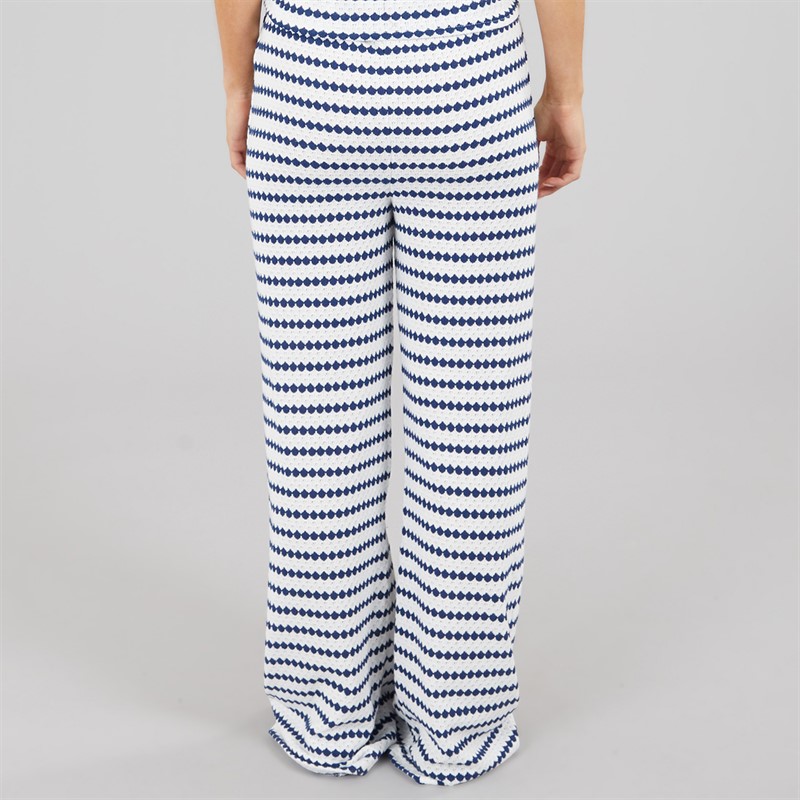 Brave Soul Womens Lynus Trousers Cream/Navy