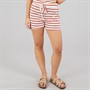 Brave Soul Womens Jersey Stripe Short Cream/Red