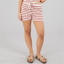 Brave Soul Womens Jersey Stripe Short Cream/Red
