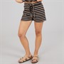 Brave Soul Womens Jersey Stripe Short Brown/Cream