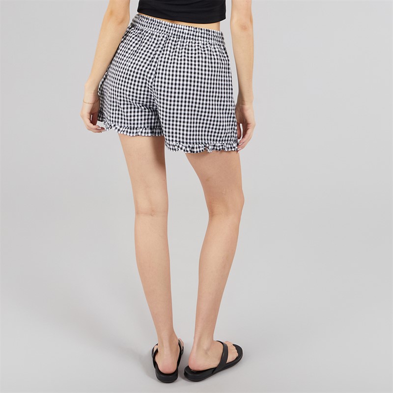 Brave Soul Womens Detroit Mini Shorts Black/White