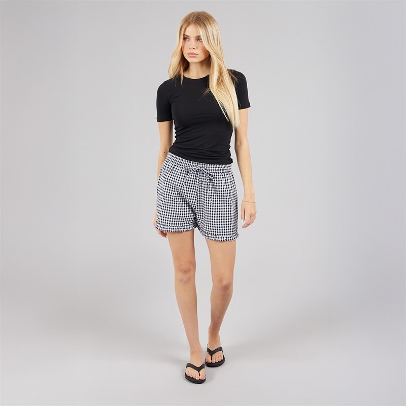 Brave Soul Womens Detroit Mini Shorts Black/White