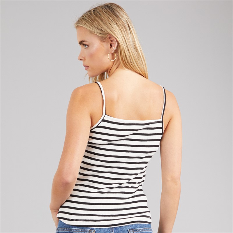 Brave Soul Womens Stripe Vest Cream/Black