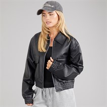 Brave Soul Womens Lutana Zip Through Bomber Jacket Black