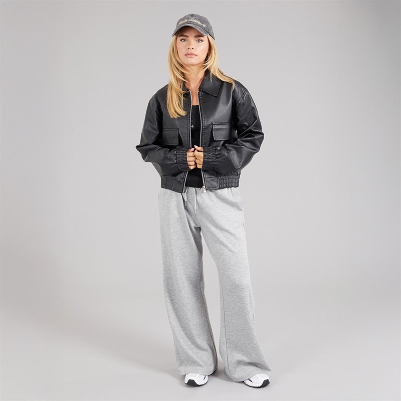 Brave Soul Womens Lutana Zip Through Bomber Jacket Black