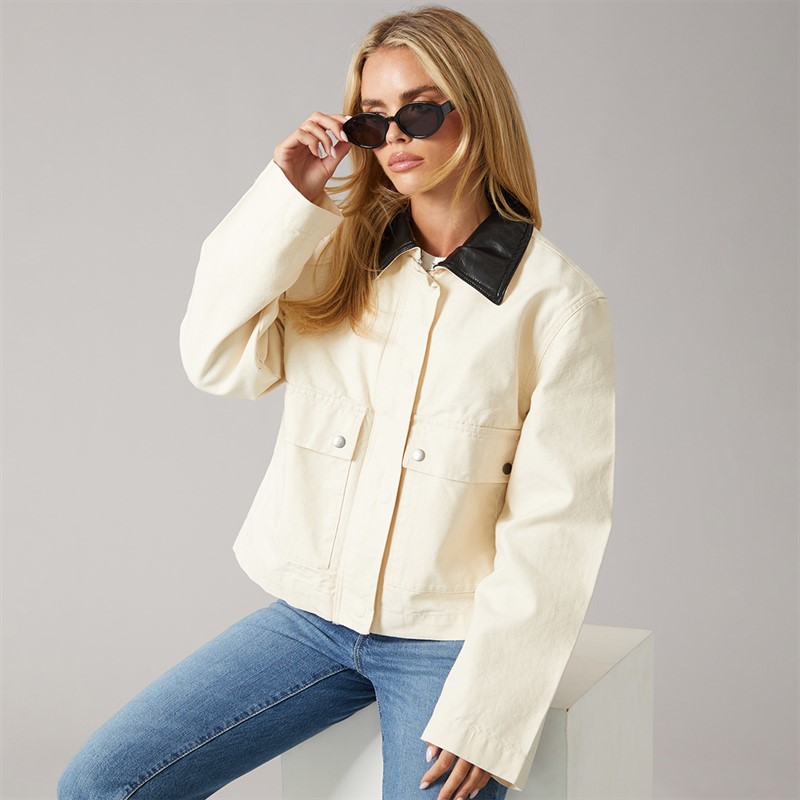 Brave Soul Womens Cadie Barn Jacket Stone