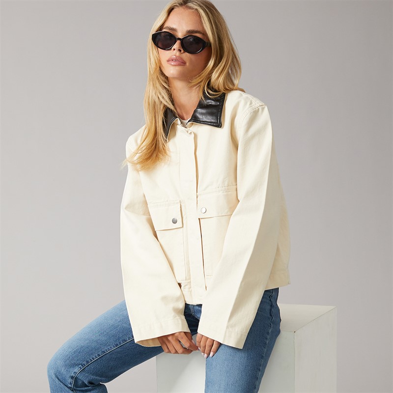 Brave Soul Womens Cadie Barn Jacket Stone