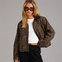 Brave Soul Womens Alexio Denim Barn Jacket Leopard Print