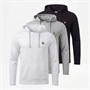 Brave Soul Mens Potter Three Pack Hoodies Black/White/Light Grey Marl