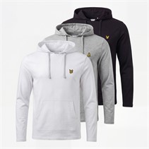 Brave Soul Mens Potter Three Pack Hoodies Black/White/Light Grey Marl
