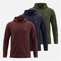 Brave Soul Mens Potter Three Pack Hoodies Navy/Khaki/Burgundy