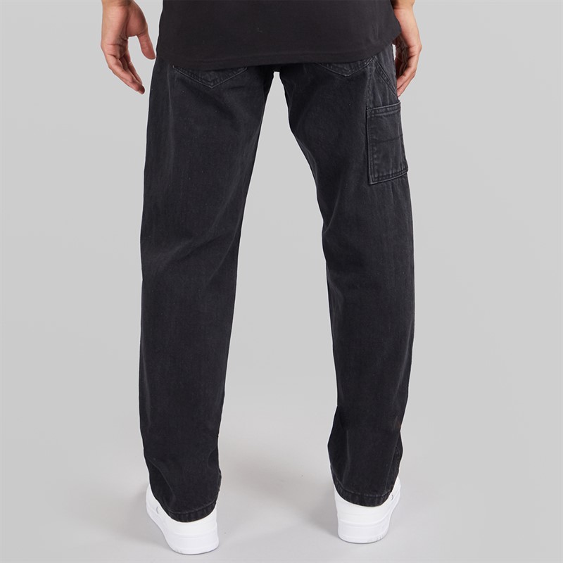 Brave Soul Mens Wide Leg Jeans Charcoal