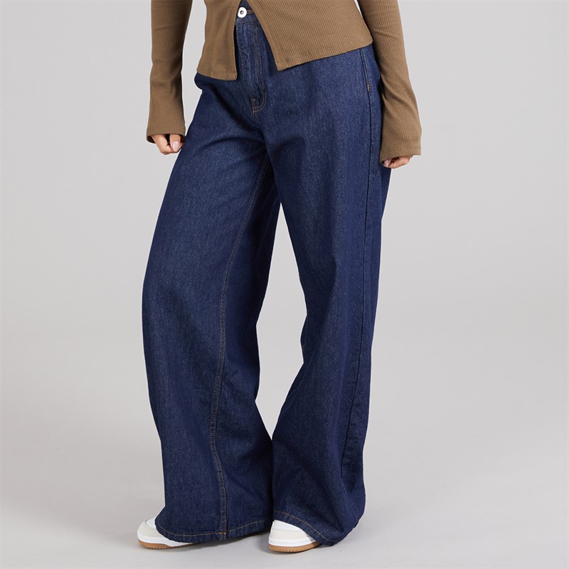 Brave Soul Womens Peyton Wide Leg Jeans Indigo