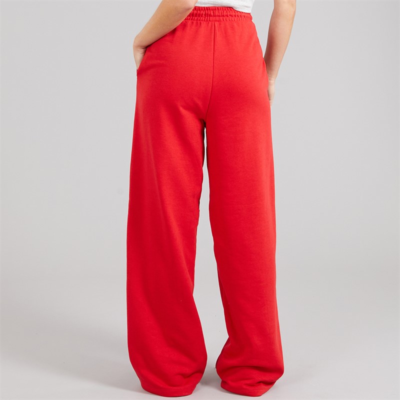 Brave Soul Womens Jemma Wide Leg Joggers Red