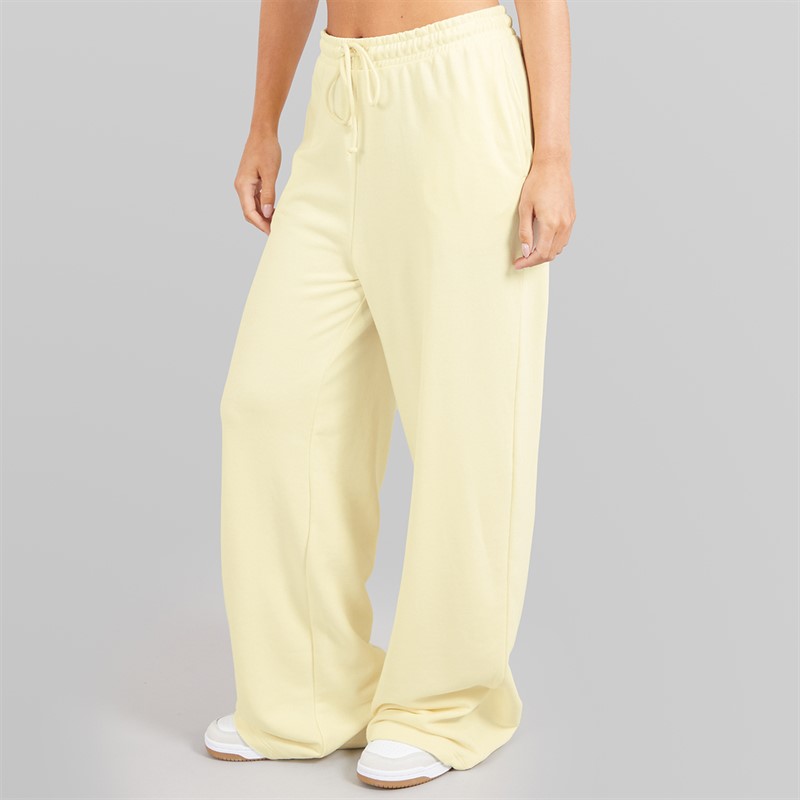 Brave Soul Womens Jemma Wide Leg Joggers Lemon