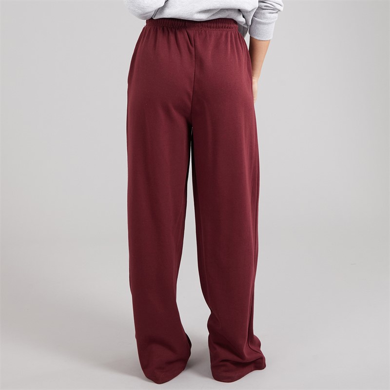 Brave Soul Womens Jemma Wide Leg Joggers Burgundy