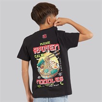 Brave Soul Drenge Scran T Shirt Jet Sort/Multifarve Jet Black/Multi-Colour