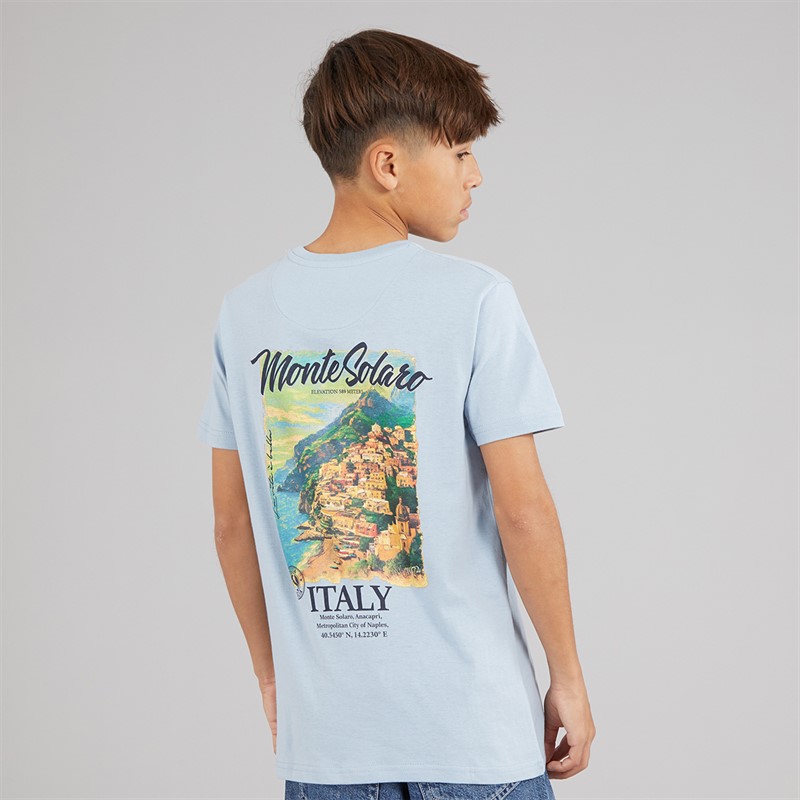 Brave Soul Drenge Solaro T-shirt Light Blue/Multi-Colour