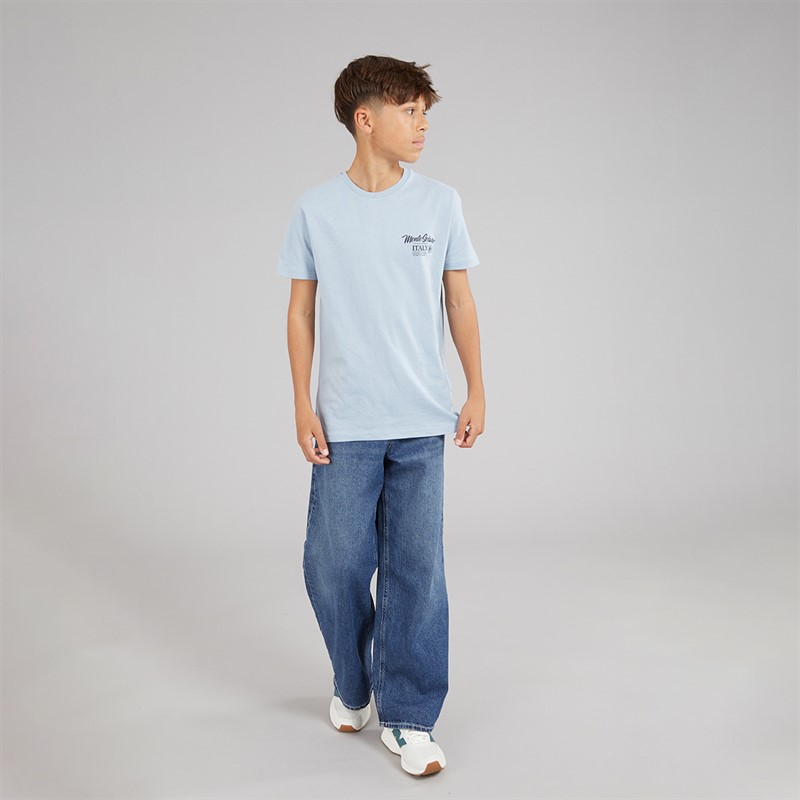 Brave Soul Drenge Solaro T-shirt Light Blue/Multi-Colour