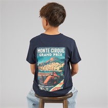 Brave Soul Drenge Meyan T Shirt Marineblå/Multifarvet Print Navy/Multi-Colour Print