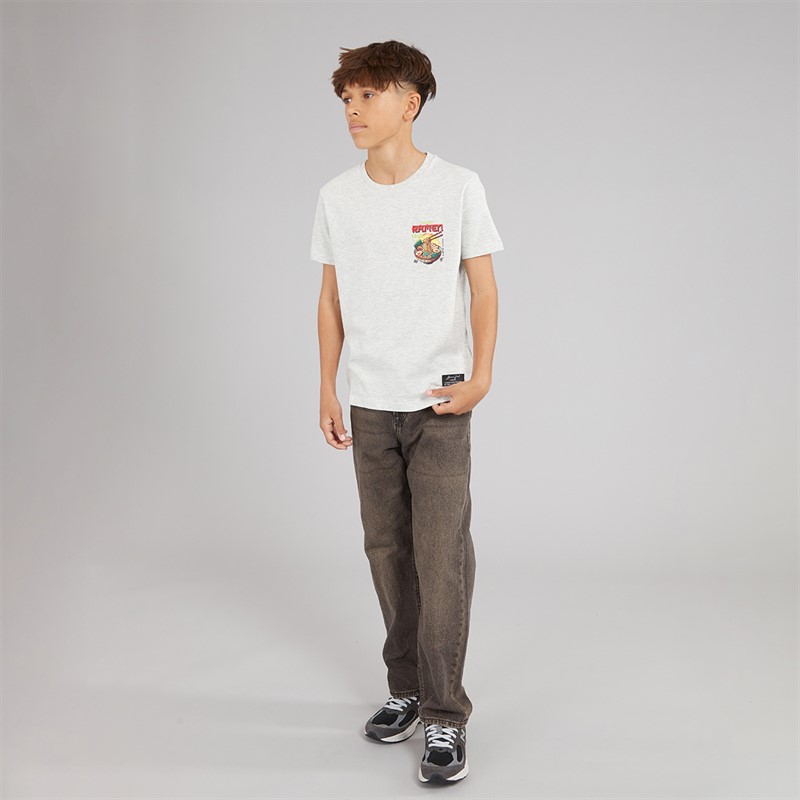 Brave Soul Drenge Scran T Shirt Ecru Marl/Multi Farve Ecru Marl/Multi-Colour