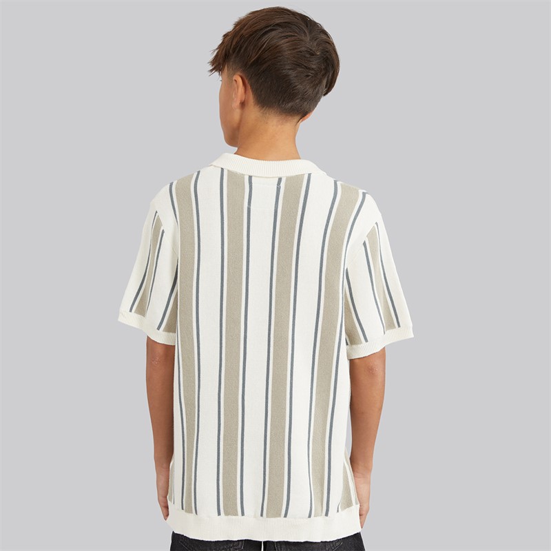 Brave Soul Drenge Rialto Polo Shirt Creme/Lys Grøn/Mellem Grøn Cream/Lt Green/Mid Green