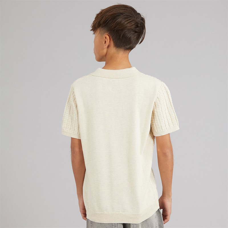 Brave Soul Drenge Seeger Polo Skjorte Ecru Marl