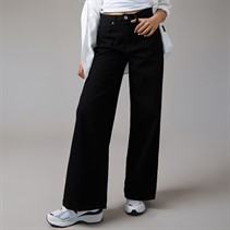 Brave Soul Womens Peyton Wide Leg Jeans Black