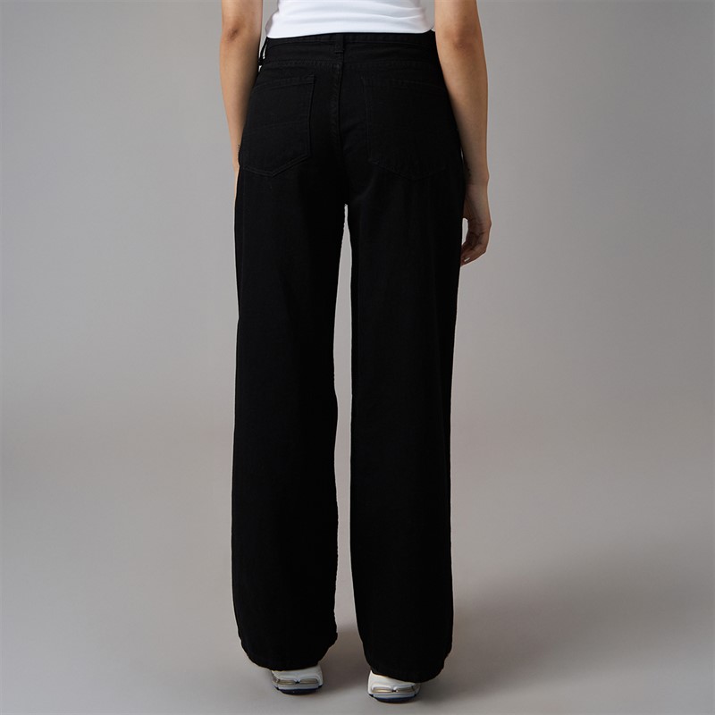 Brave Soul Womens Peyton Wide Leg Jeans Black