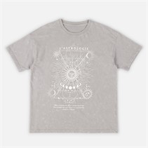 Brave Soul Womens L'astrologie Acid Wash T-Shirt Grey Acid Wash
