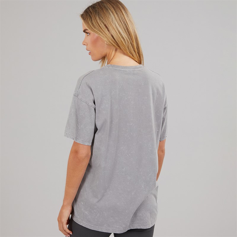 Brave Soul Womens L'astrologie Acid Wash T-Shirt Grey Acid Wash