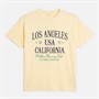 Brave Soul Womens Los Angeles T-Shirt Butter Yellow/Navy/Green