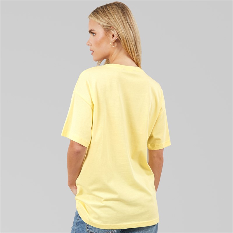 Brave Soul Dame Los Angeles T-shirt Butter Yellow/Navy/Grøn