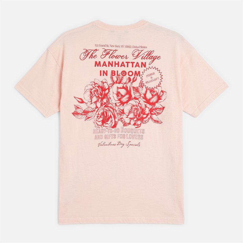 Brave Soul Womens Bloom T-Shirt Pink/Red Body/Print