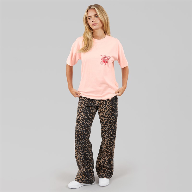 Brave Soul Dame Bloom T-shirt Lyserød/Red Body/Print
