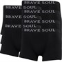 Brave Soul Mens Seven Seven Pack Boxers Shorts Jet Black/Optic White