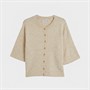 Brave Soul Womens Marshal Short Sleeve Cardigan Oatmeal