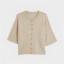Brave Soul Womens Marshal Short Sleeve Cardigan Oatmeal