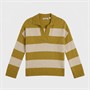 Brave Soul Womens Ditto Trophy Neck Jumper Olive Green/Oatmeal Stripe
