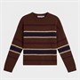 Brave Soul Womens Sian Crew Neck Jumper Brown/Multi Stripe