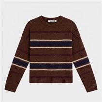 Brave Soul Womens Sian Crew Neck Jumper Brown/Multi Stripe