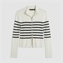 Brave Soul Womens Zip Through Stripe Cardigan White/Black