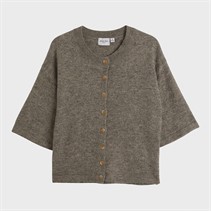 Brave Soul Womens Marshal Short Sleeve Cardigan Mocha