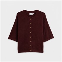 Brave Soul Womens Marshal Short Sleeve Cardigan Aubergine